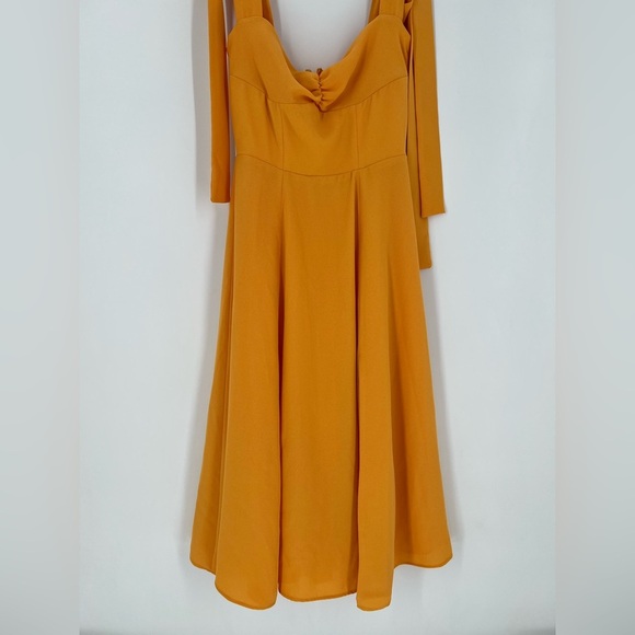 House Of Cb Alicia Strap Ties Corset Tangerine Midi Sundress - Picture 3 of 10